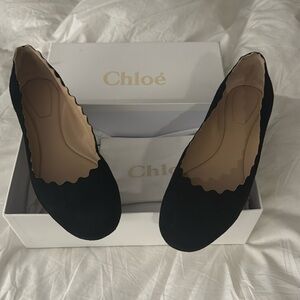 Chloe Black Suede Ballarinas